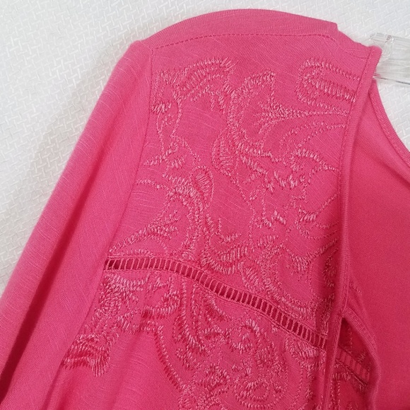 Rafaella Women's BoHo Style Embroidered Tie Neck Long Sleeve XL Blouse Shirt Top - Picture 4 of 8